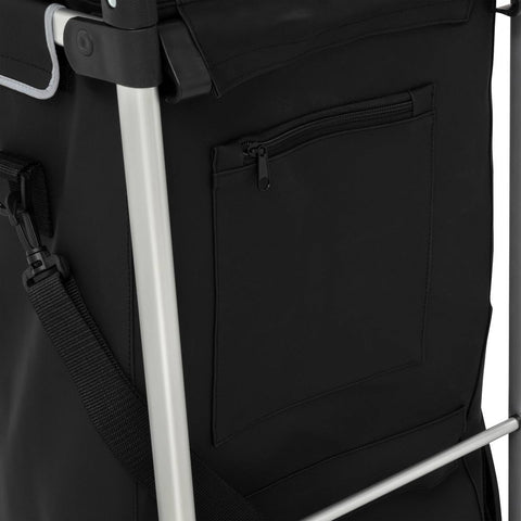 5 five simply smart 5Five 40L Shopping Trolley with Removable Insulated Bag - 2 Heavy Duty Wheels, Adjustable Handles, Multiple Pockets - Black