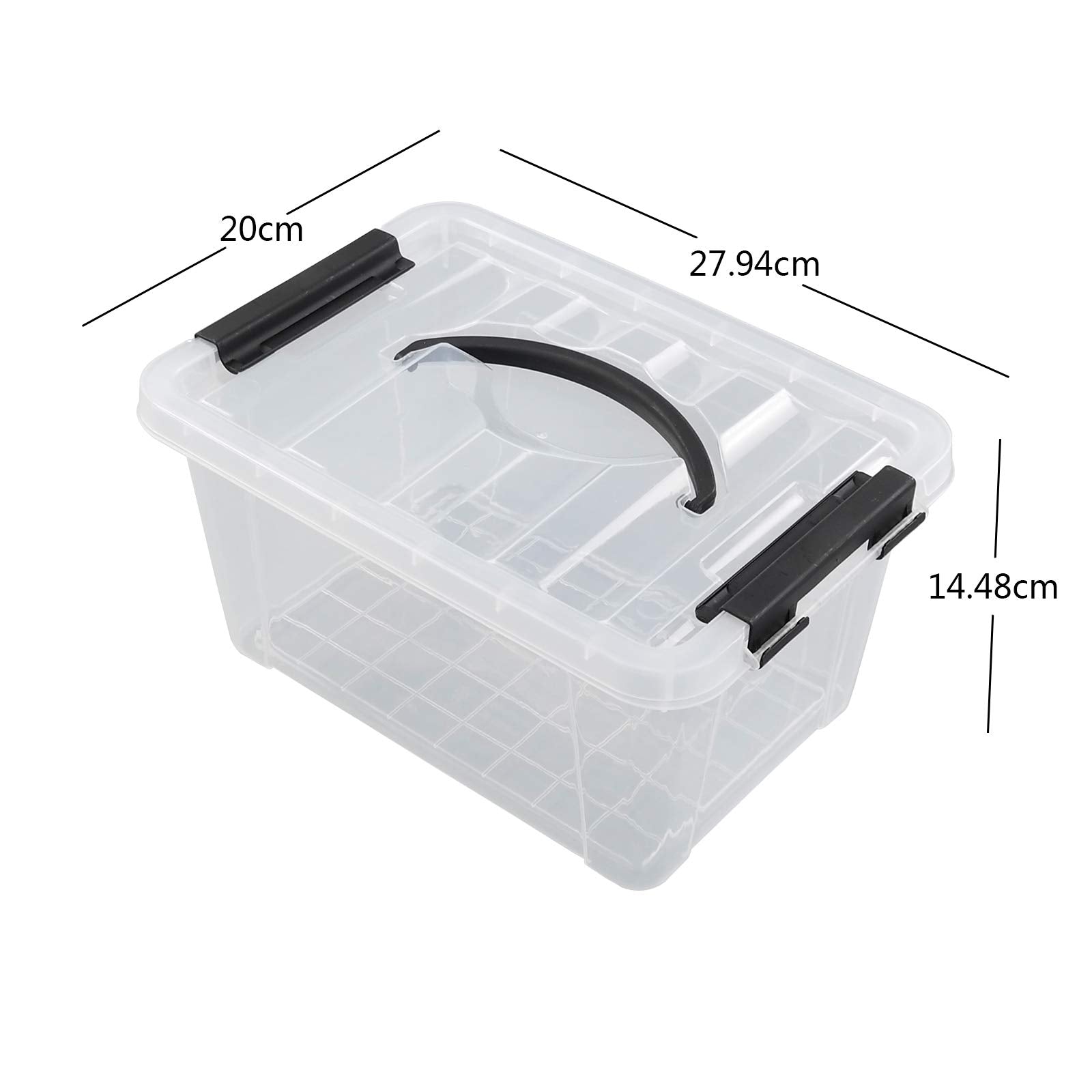 Farmoon 5L Plastic Lidded Storage Boxes, 6 Packs Clear Latching Container