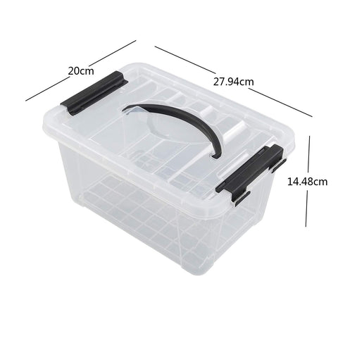 Farmoon 5L Plastic Lidded Storage Boxes, 6 Packs Clear Latching Container