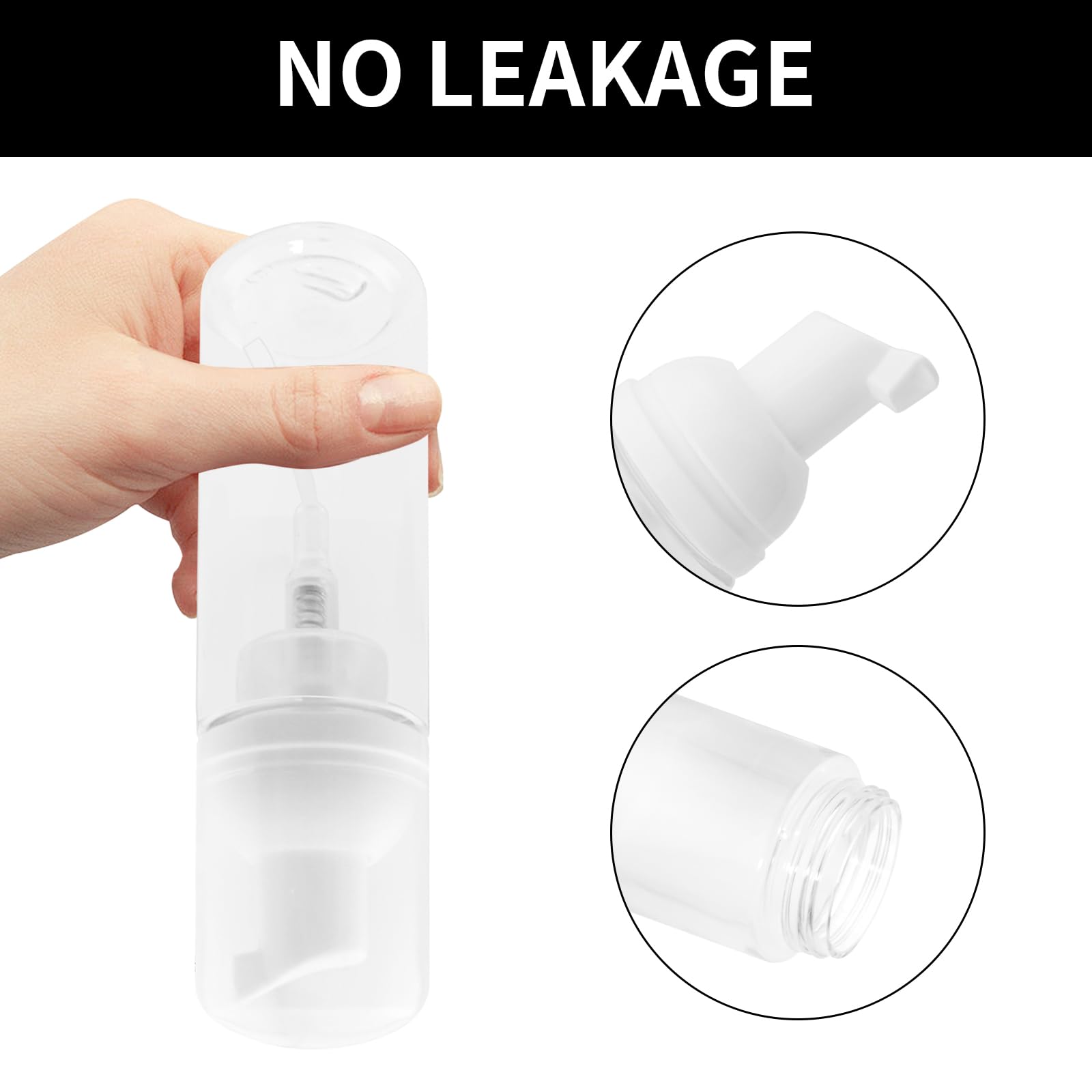 TTQiAnJ 8 Pcs 60ml Foam dispenser bottle,White Travel Empty Plastic Refillable Foam Pump Bottle,for Cleaning,Travel,Makeup
