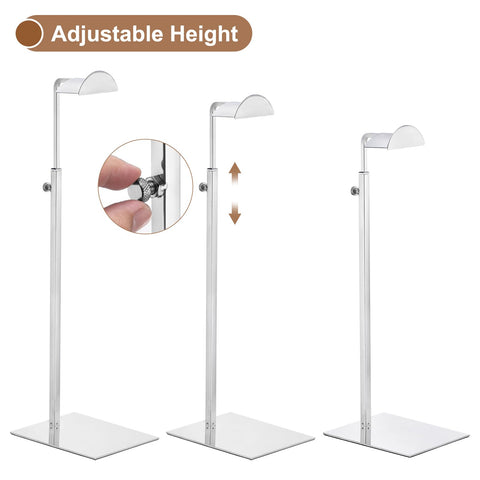 sourcing map Purse Display Stand Set 2 Pack Metal Adjustable Handbag Rack Single Hook Holder for Boutique Store - Silver