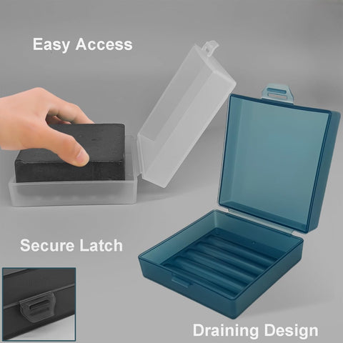 Elimeta Soap Container, Square Bar Soap Holder Fit Dr Squatch Soap, Travel Soap Case (Matt Black)