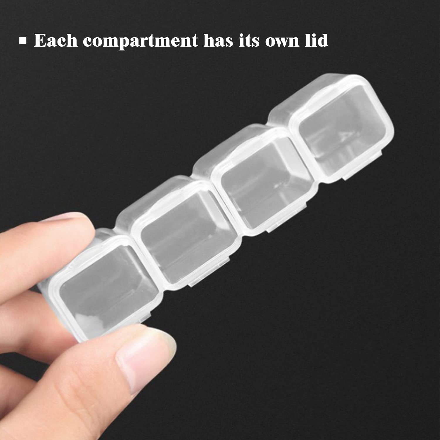 56 Grids Pearl Diamond Storage Box, Plastic Bead Compartment, Transparent Jewellery Container