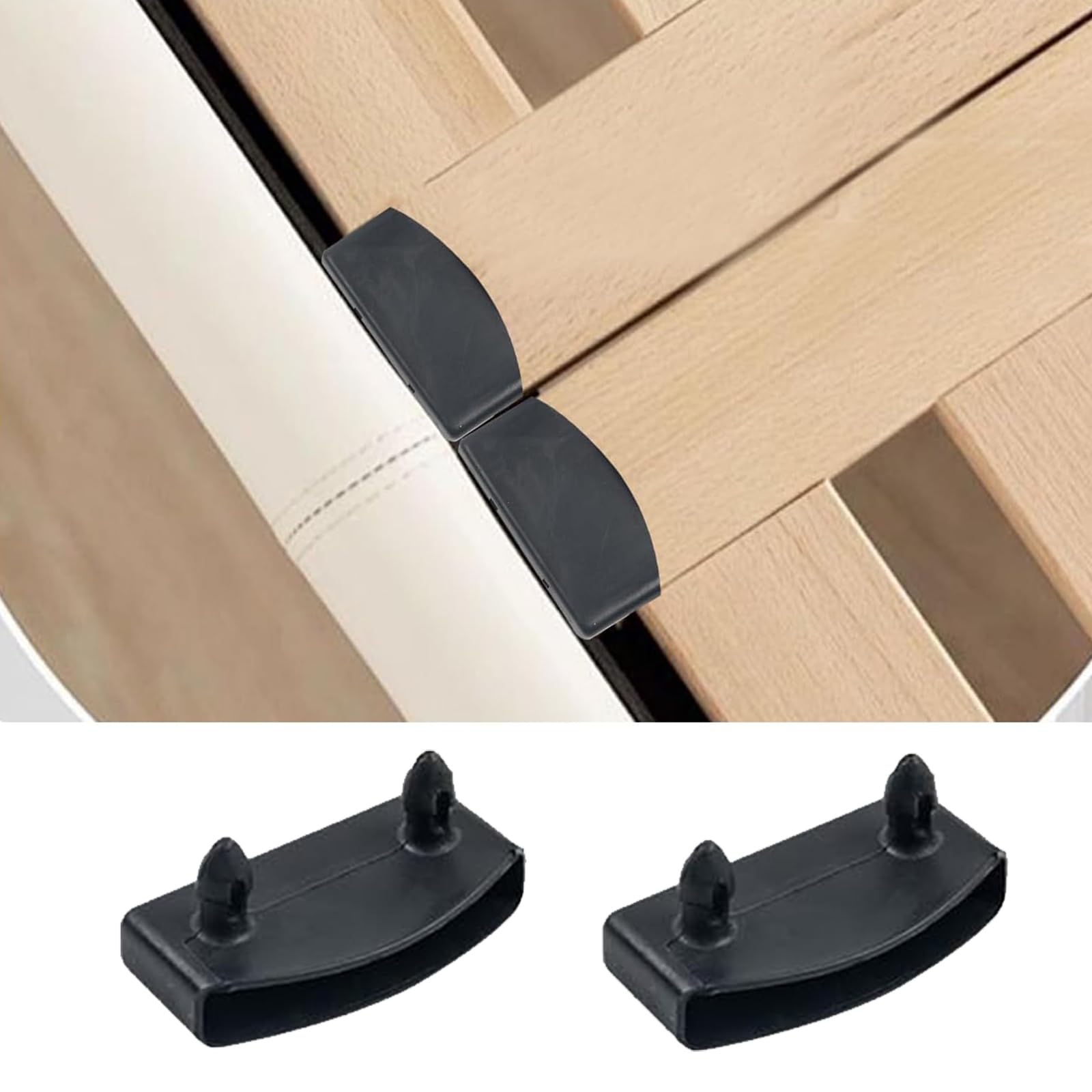 Oenothera 72 Pieces Plastic Bed Slat Caps, Bed Slat Holders Caps, Side and Center Bed Slats Holders Replacement for Holding Securing Wooden
