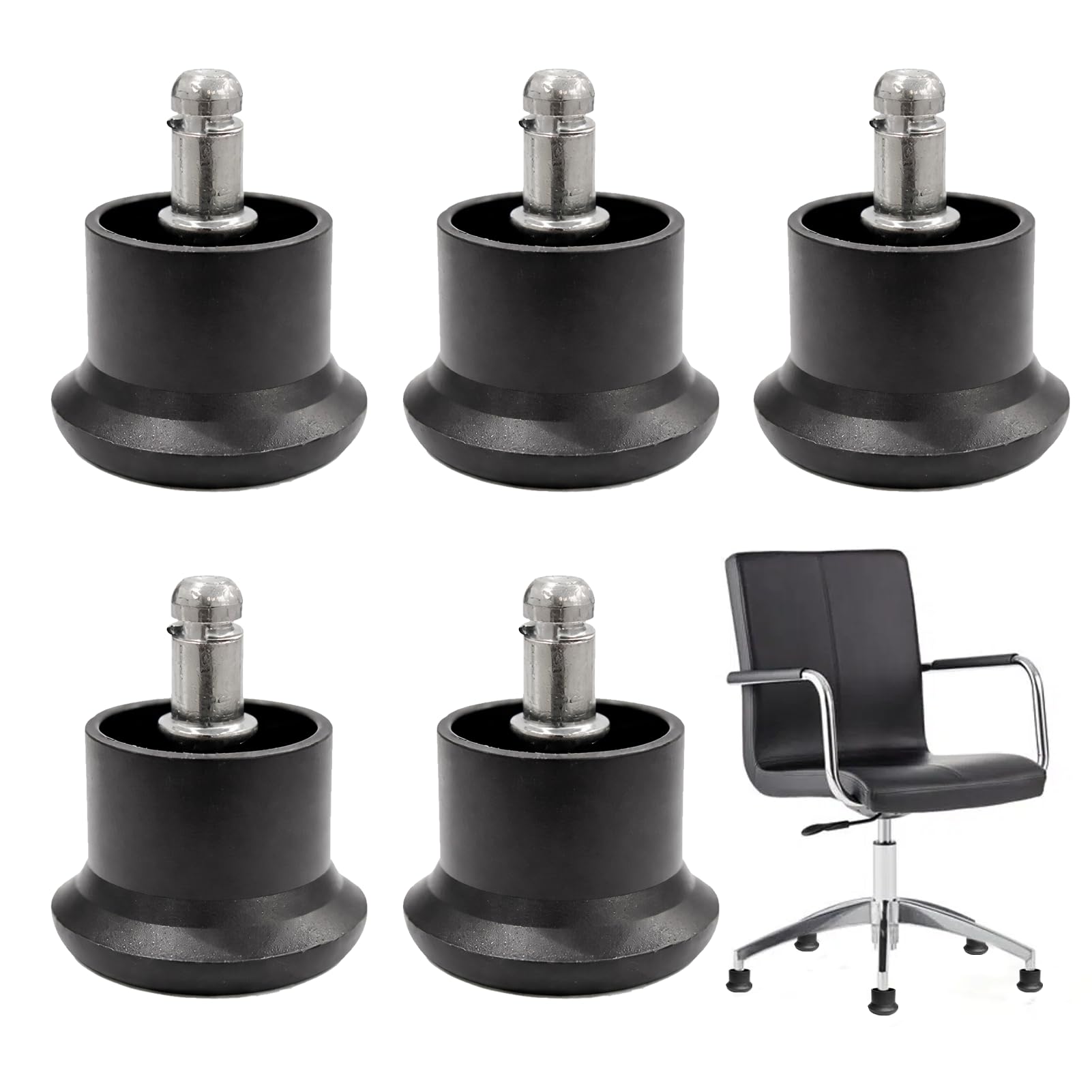 5 Pcs 2 Inch Desk Chair No Wheels,With Soft Rubber Bottom,Bell Glides Replacement,Office Chair No Wheels,Used To Convert Swivel Chairs Castors