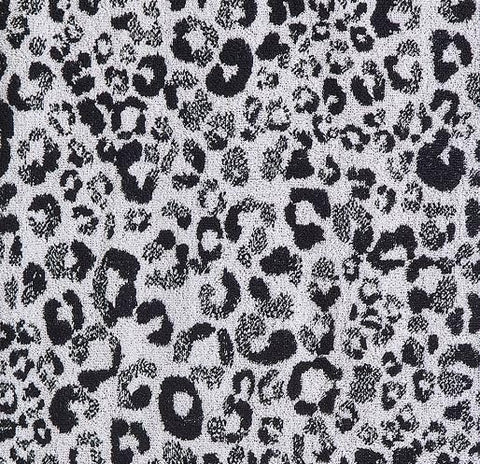 Fusion - Black Animal Print Bath Towel (70 x 130cm) - 100% Cotton - Cheetah/Leopard Paw Print - Safari Zoo Animal Towel