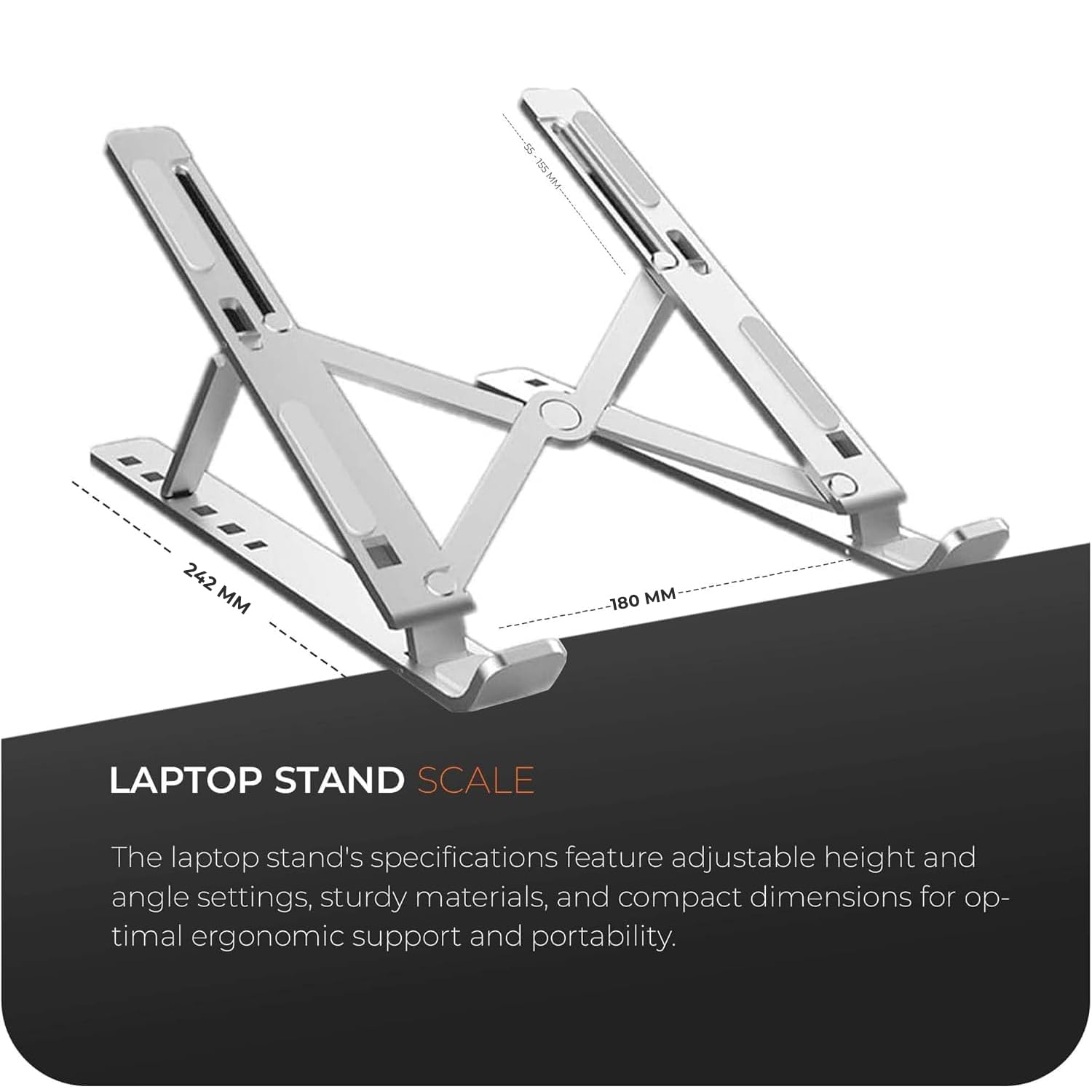 Roe Tenpo Adjustable Laptop Stand for Desk, 6-Angle Laptop Riser Portable Laptop Holder