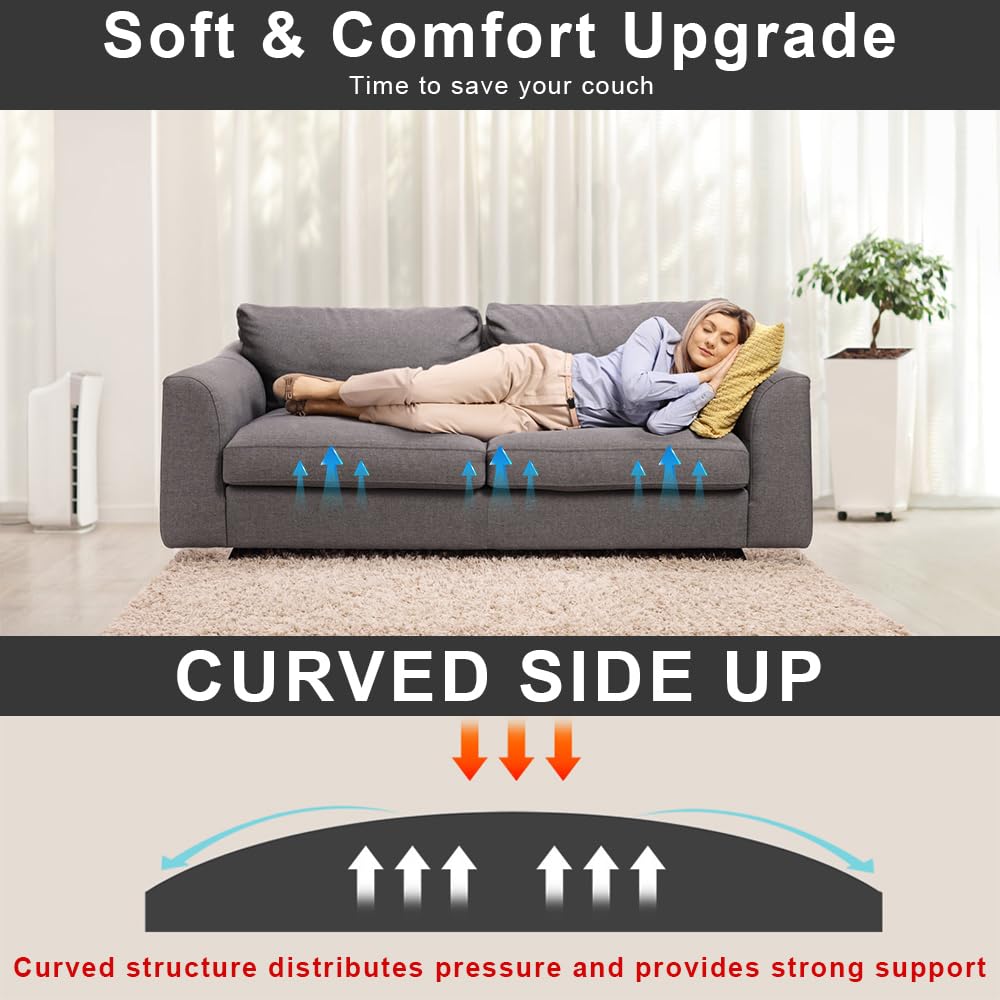 XPJBKC Sofa Cushion Support, 2 Pack 50 x 50cm Sofa Saver Furniture Seat Support Foam, High-Density Curve Sponge sofa support Pad