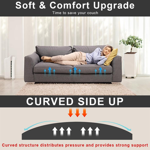 XPJBKC Sofa Cushion Support, 2 Pack 50 x 50cm Sofa Saver Furniture Seat Support Foam, High-Density Curve Sponge sofa support Pad