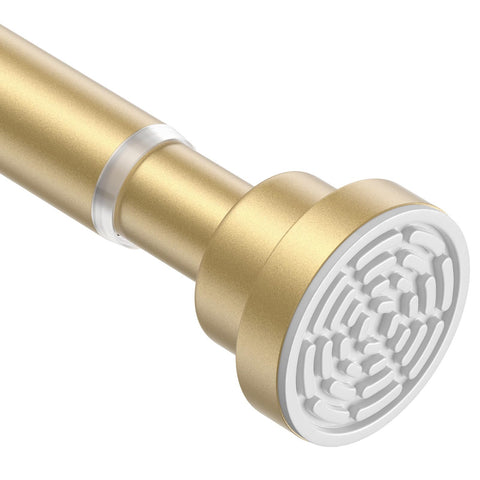 Shower Curtain Pole Extendable Curtain Poles 79-195 Cm Tension Rods For Curtains Extendable No Drill Shower Curtain Rail Non-Slip Gold Shower Pole