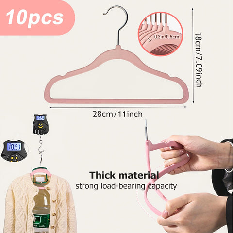Baby Velvet Hanger 10Pcs, Non-Slip Kids Coat Hangers, Ultra-Slim Space Saving Toddler Children's Hangers for Clothes