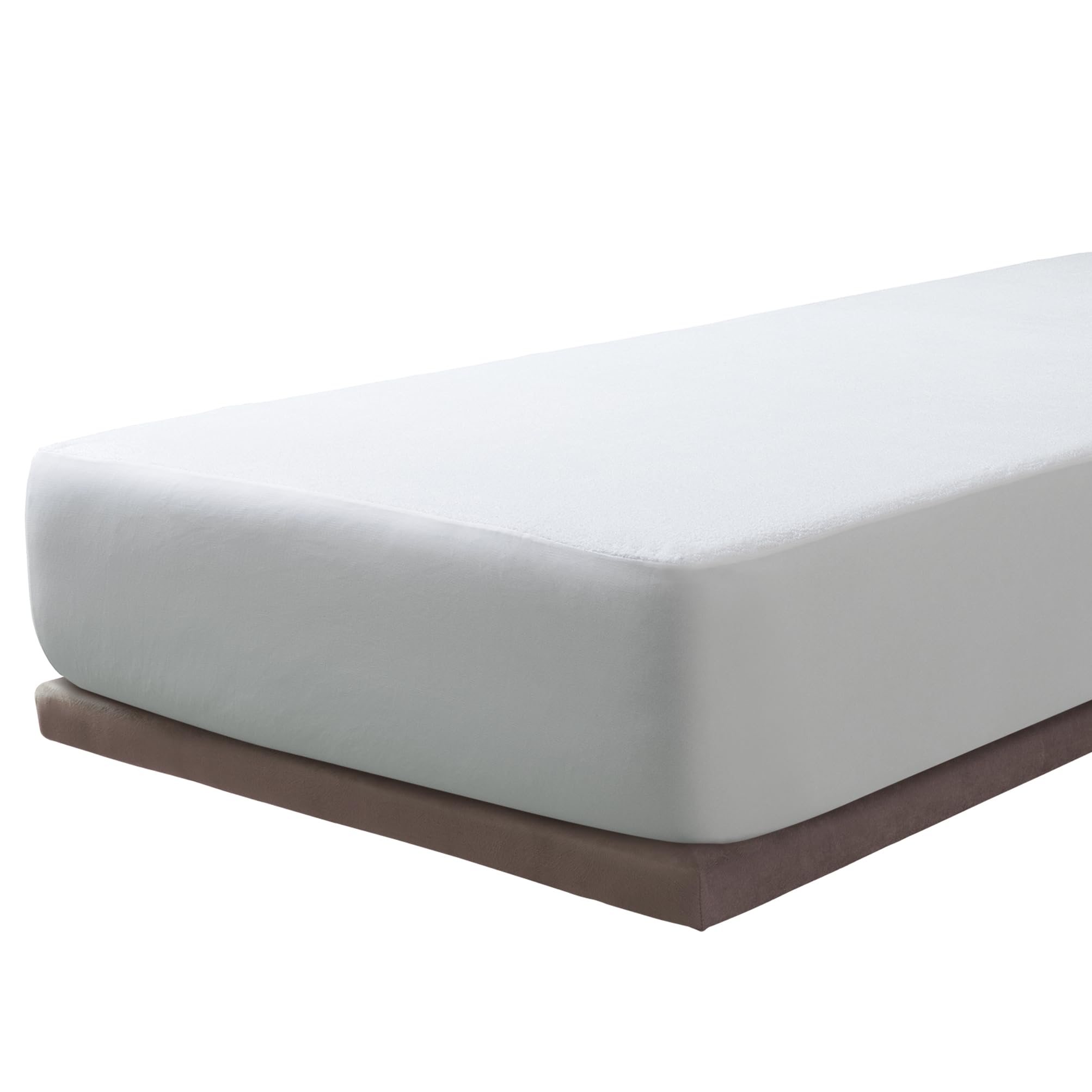 Savel - Mattress Cover (90x190/200 cm) Single Size | Bamboo Bed Cover | Waterproof Mattress Protector - White