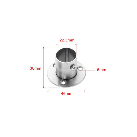 Hicello 2PCS Ø22mm Pole Deep Socket, Stainless Steel Wardrobe Rail Bracket