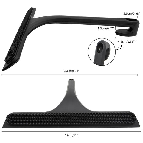 Shower Squeegee For Glass Doors With Built-In Hook All-In-One Silicone Squeegee Rubber Screen Wiper For Window Bathroom Cleaner Scraper Showers