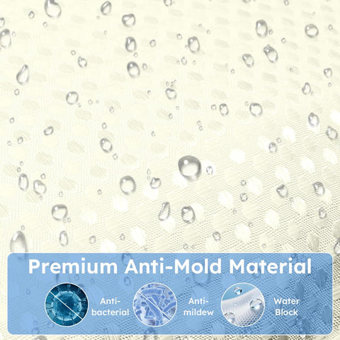 APXEL Beige Waffle Shower Curtain, Mould Proof Waterproof Shower Curtains