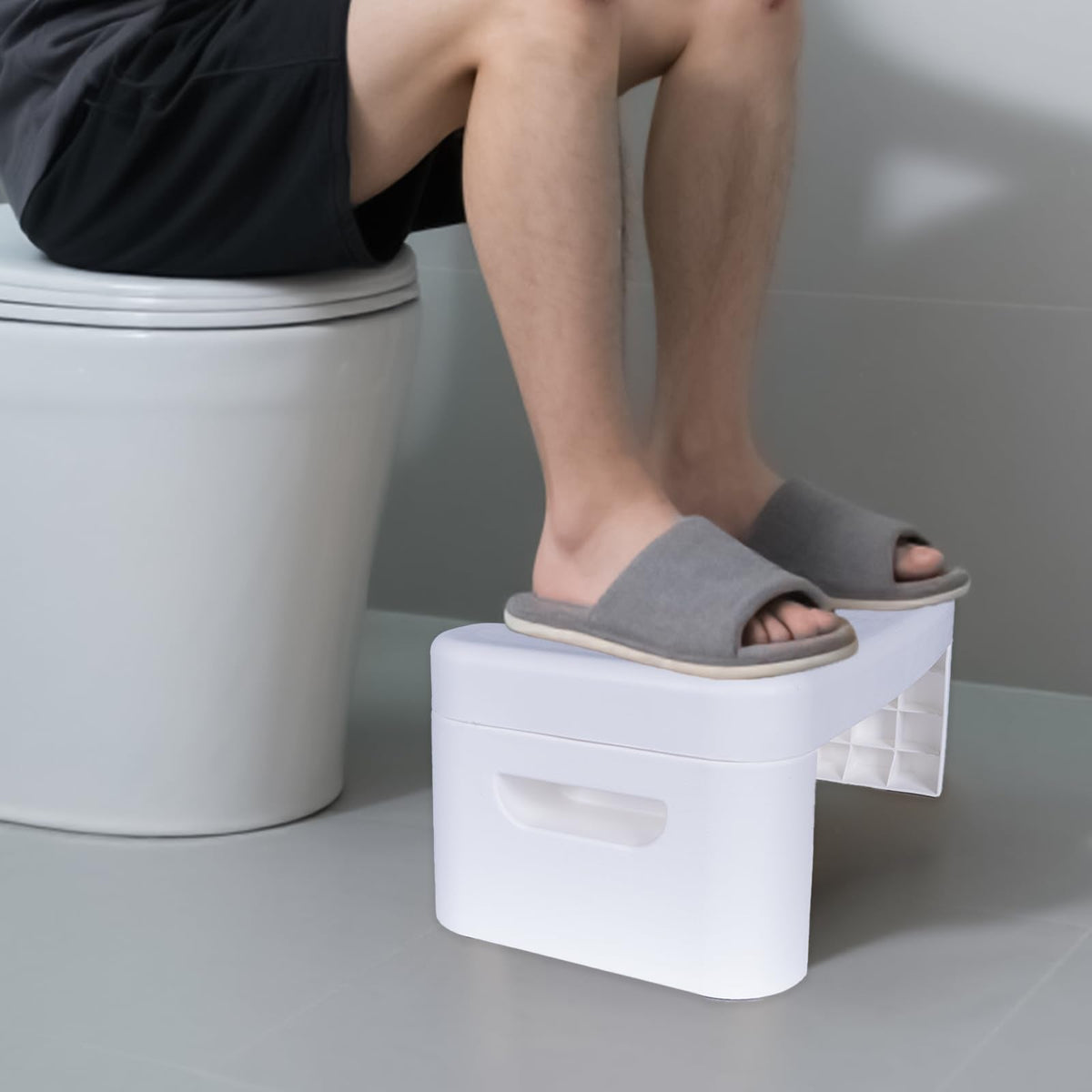 Folding Squatting Toilet Stool | 7 Inch Non-Slip Bathroom Step Stool | Anti Constipation Natural & Comfortable Squat Aid Stool