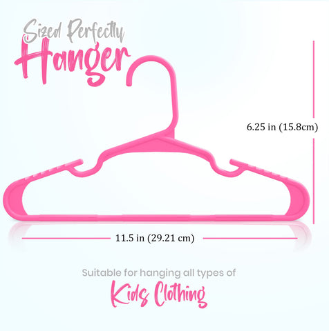 Utopia Home Baby Hangers - 60 Pink Plastic Kids Closet Hangers - Durable, Ideal for Everyday Use