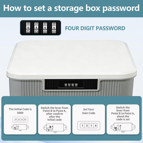 2 Layer Lockable Medicine Storage Box, 9LMedicine Box with Combination Lock