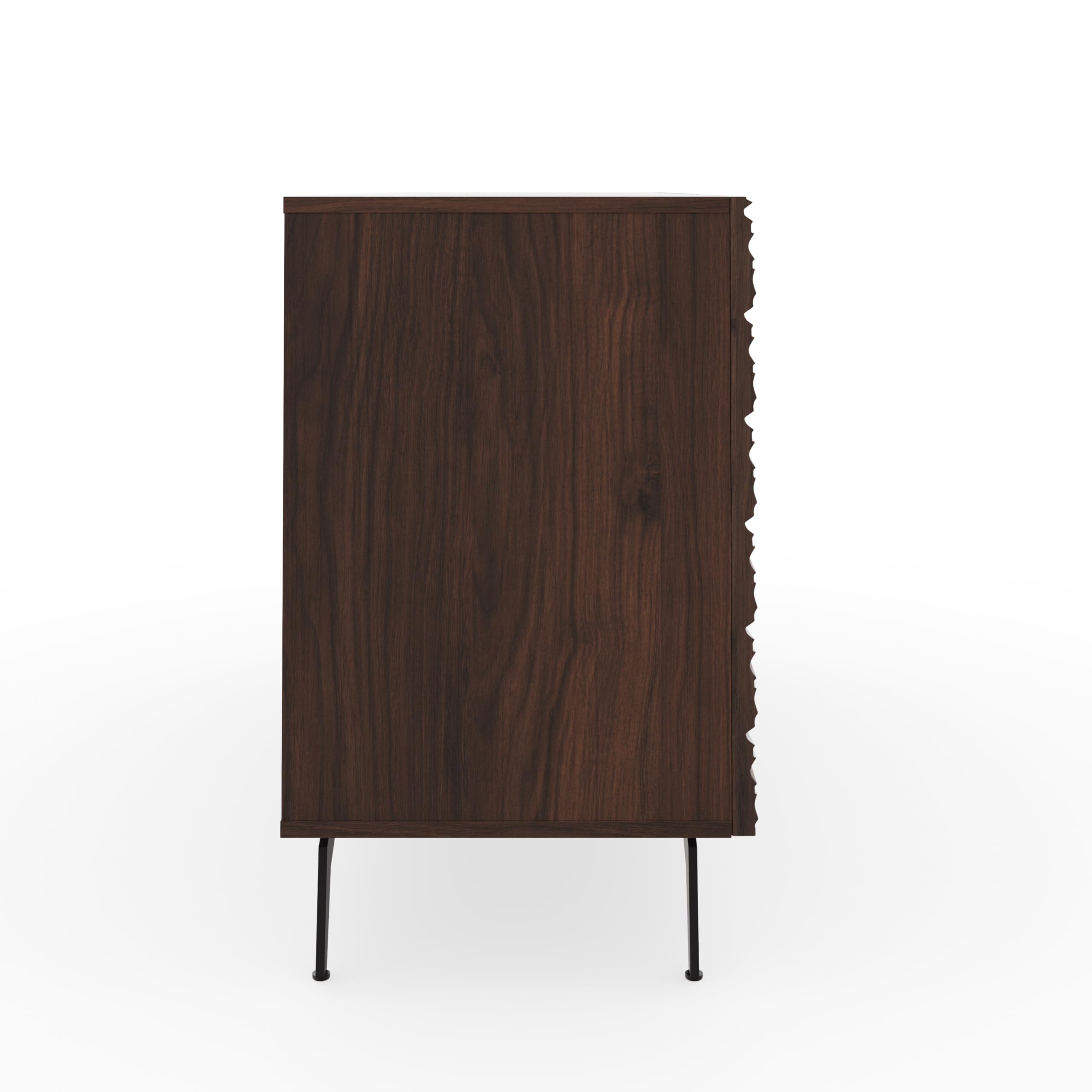 GFW Bantham Large Sideboard For Living Room. Modern Wooden Sideboard With Textured Finish, Walnut, H72.cm x W106cm x D39cm