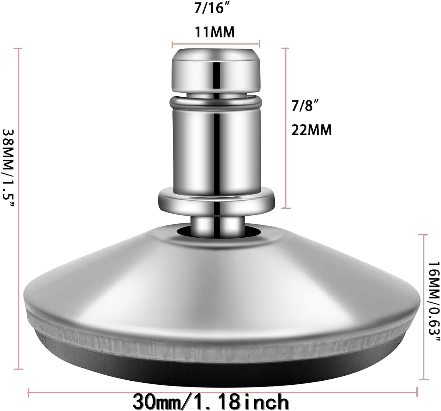 5PCS Cute Bell Glides 30mm Replacement Sturdy Stool Swivel Caster Wheels Furniture Sliders or Office Chair to Fixed Stationary Castors Stool Bell