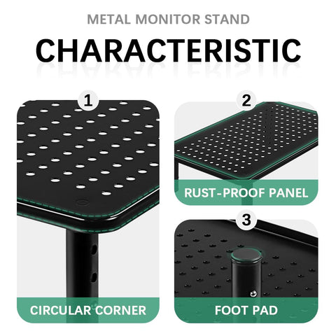FURWOO 2 Pack Laptop Stand Desk Monitor Stand for Computer Printer Notebook 3 Height Adjustable Laptop Riser for Office Home School Black