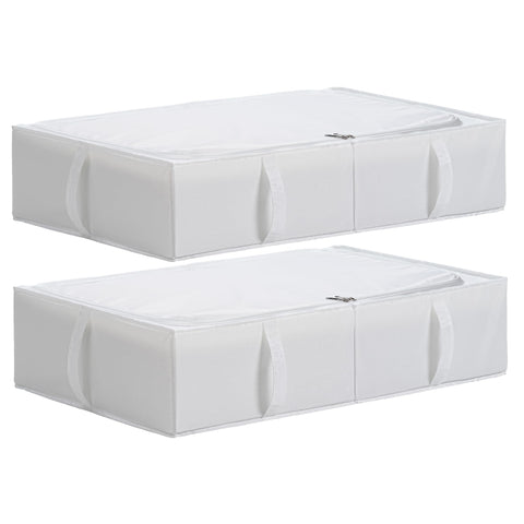 TYEERS Under Bed Storage Box with Lid, Durable Fabric, Washable, Collapsible, Under Bed Storage for Clothes, Blankets, Sheets, Shoes, 70x42x18 cm