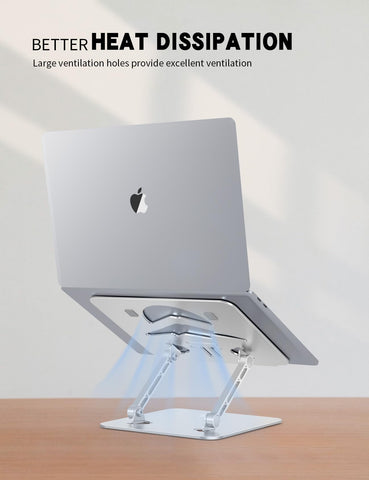 Tobeoneer Aluminum Adjustable Laptop Stand for Desk,Foldable, 10-16"