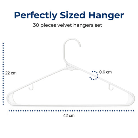 SereneLife Plastic Hangers 30 Pcs - Space Saving Heavy Duty Slim Suit Clothes Hanger Set, Can Hold Up to 10 Lbs. For Coats, Jackets, Pants & Dress