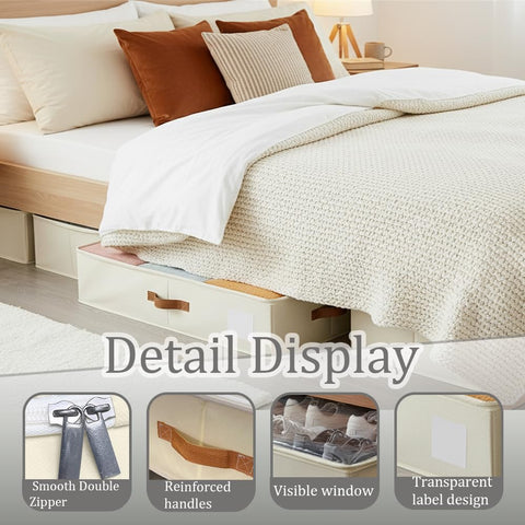 Under Bed Storage Boxes With Lids, PP Side Panels & Base Panel, 80*40*15cm