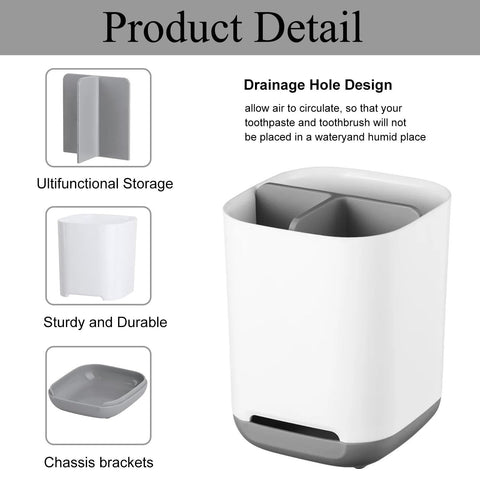 Toothbrush Holder, 3 Slots Toothbrush Organizer with Drainage Holes