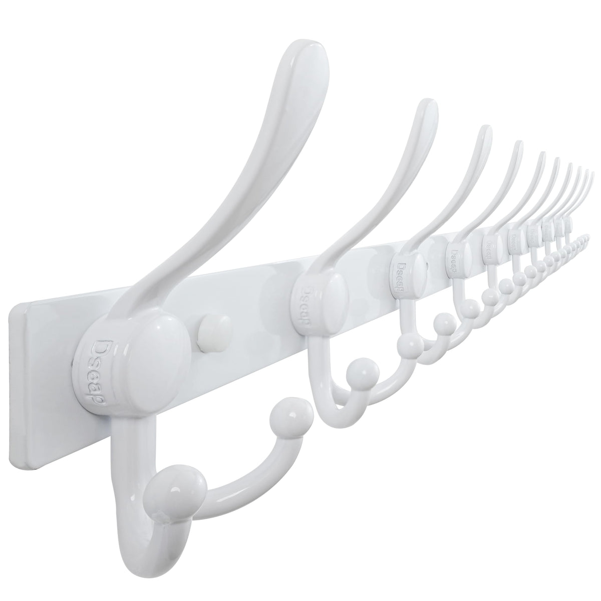 Dseap Coat Rack Wall Mount 94cm, Heavy Duty 2.5mm Base vs Flimsy 1mm, Double-Thick Solid Anti-Snap Hooks