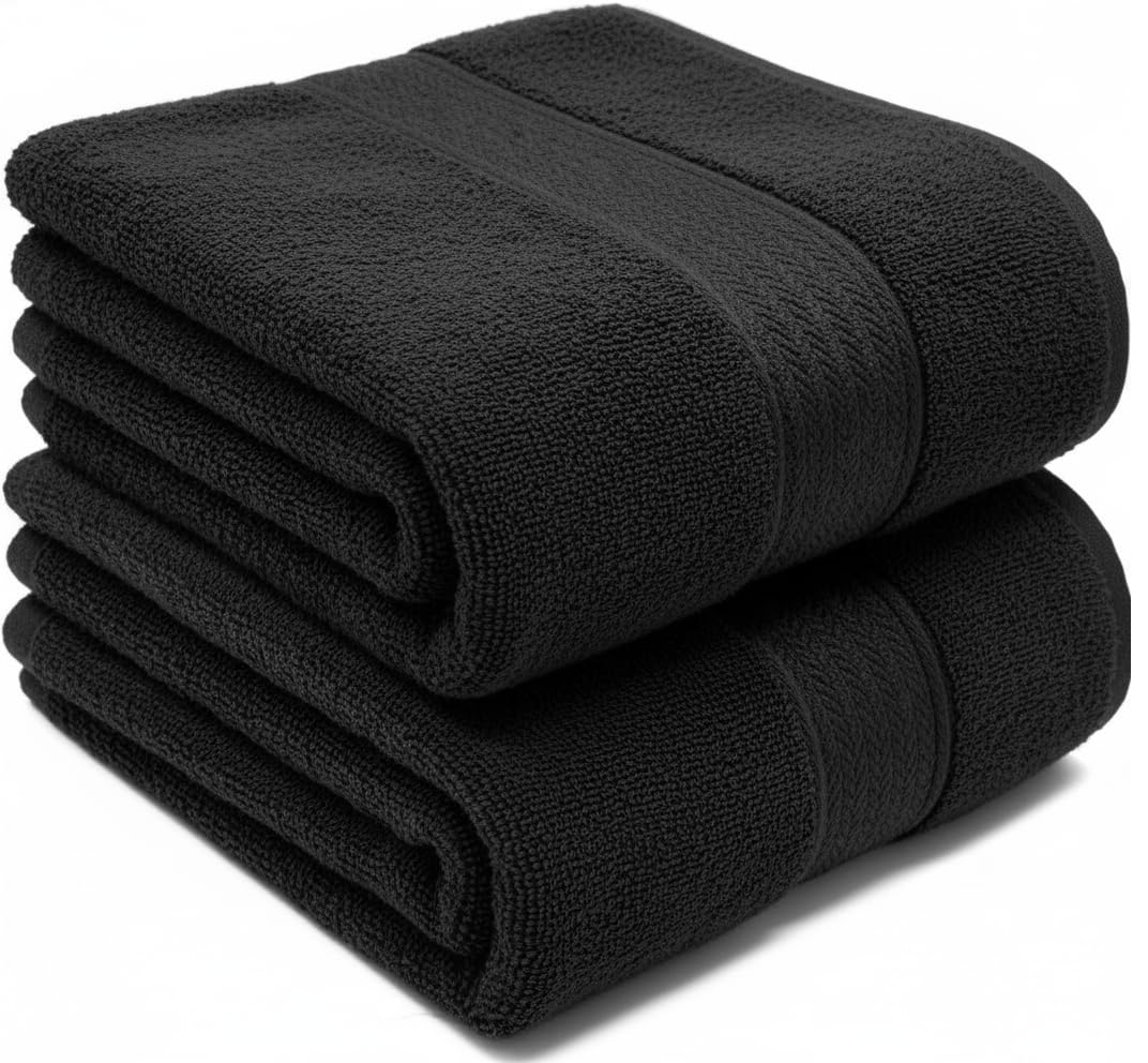 UK furniture Premium Jumbo Bath Sheets (90 x 150 cm-2 Pack) 100% Egyptian Cotton Super Absorbent Extra Large Bath Sheet Quick Dry Hotel Quality