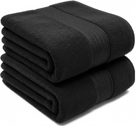 UK furniture Premium Jumbo Bath Sheets (90 x 150 cm-2 Pack) 100% Egyptian Cotton Super Absorbent Extra Large Bath Sheet Quick Dry Hotel Quality