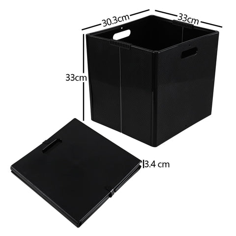 Eudokky 4 Pack Foldable Cube Storage Box, Plastic Storage Cube with Handle