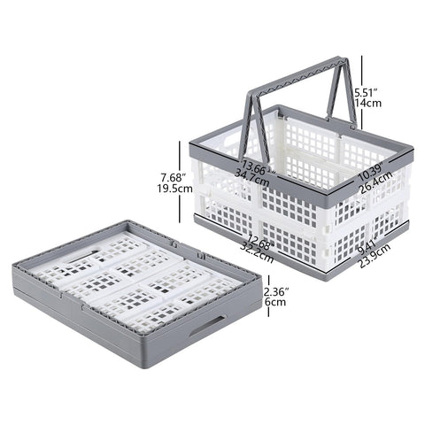 Dehouse 15 L Collapsible Crates with Handles, Collapsible Grocery Shopping Basket