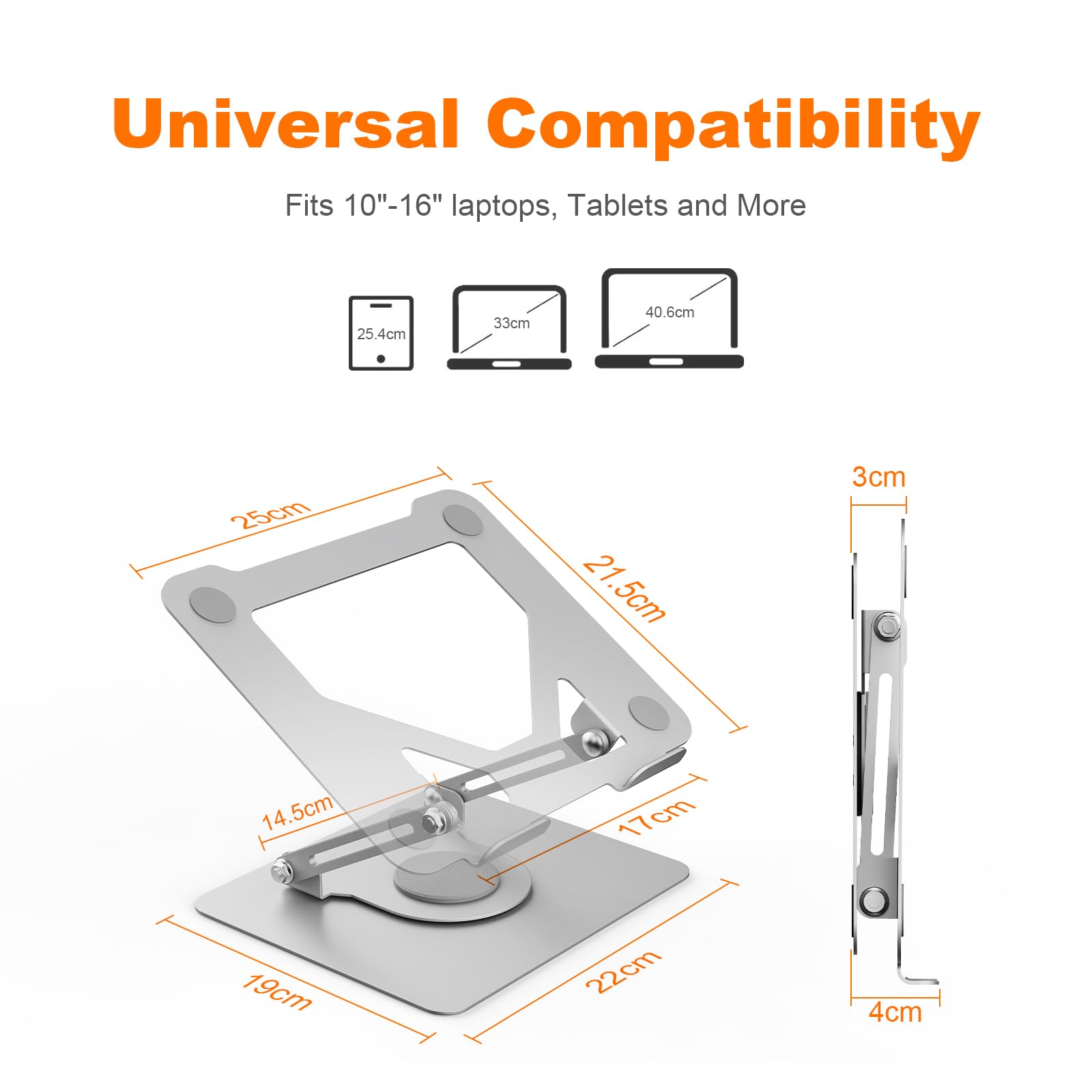 GRIFEMA Laptop Stand for Desk, 360 Swivel Adjustable Height Laptop Stand