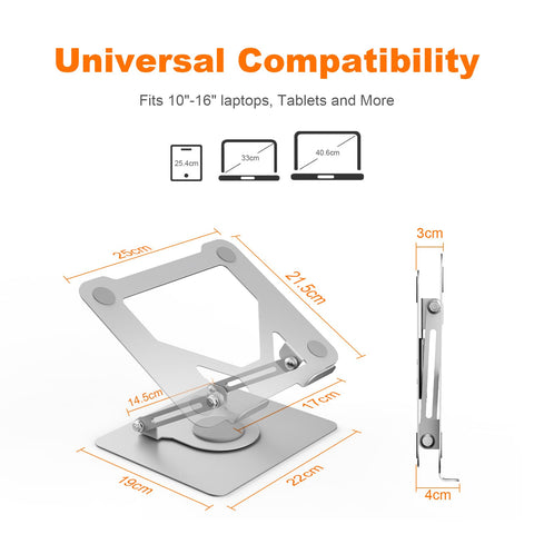 GRIFEMA Laptop Stand for Desk, 360 Swivel Adjustable Height Laptop Stand