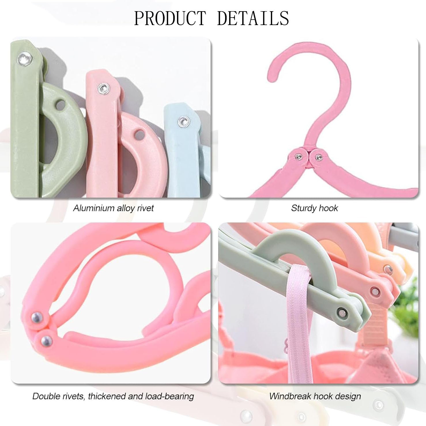 20pcs Folding Clothes Hangers, Travel Hangers Foldable Portable Plastic Clothes Coats Hangers Home Hotel Camping Holiday Travel Accessories