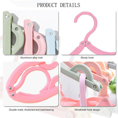 20pcs Folding Clothes Hangers, Travel Hangers Foldable Portable Plastic Clothes Coats Hangers Home Hotel Camping Holiday Travel Accessories
