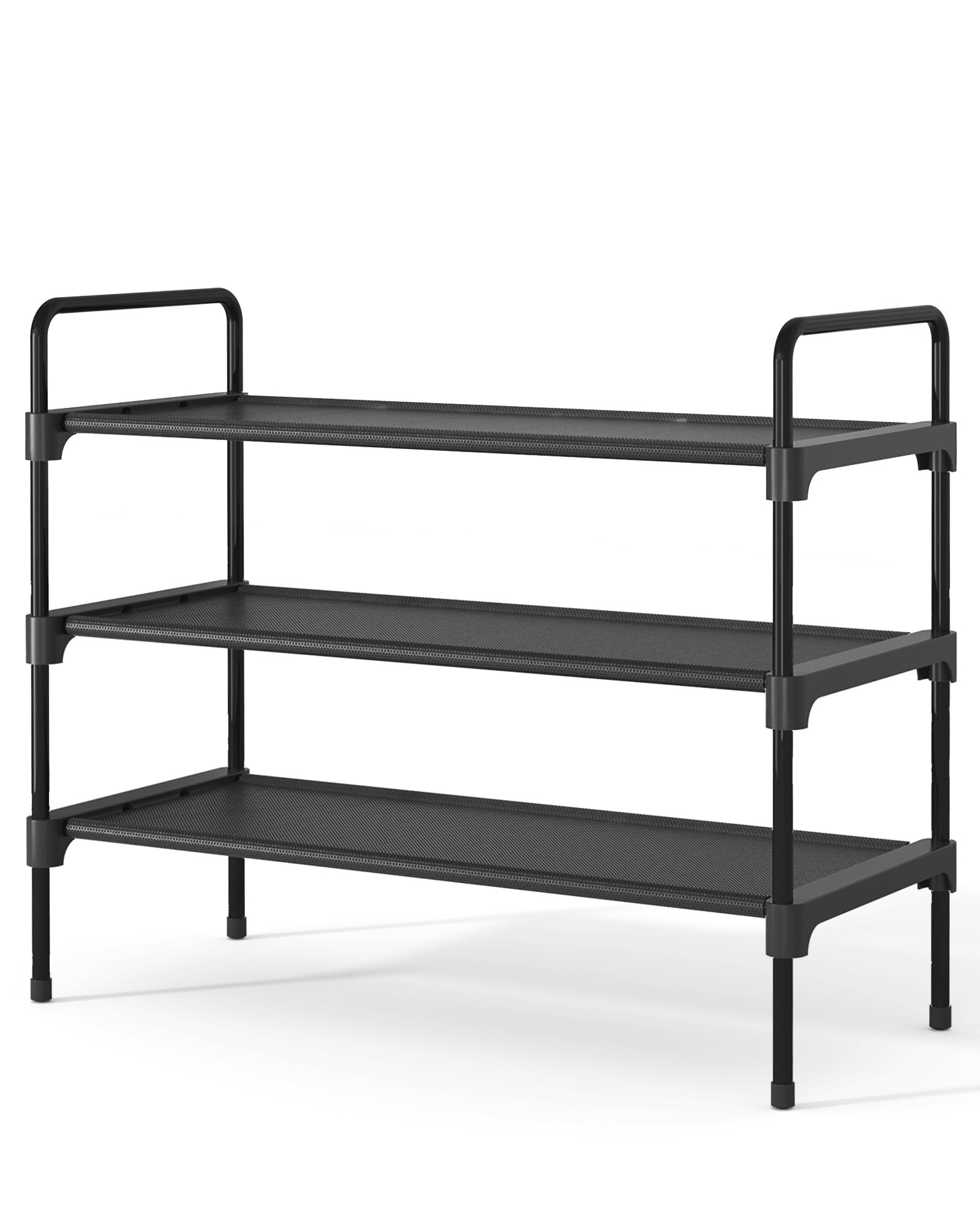 Kitsure Space-Saving Shoe Rack for Closet, 70.0 cm Wide - 3 Tiers, Black