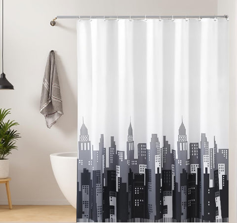 GONOVE Shower Curtain for Bathroom 220 x 200cm Mildew Resistant Waterproof Polyester Fabric Shower Curtain Liner Long Washable Bath Curtain with
