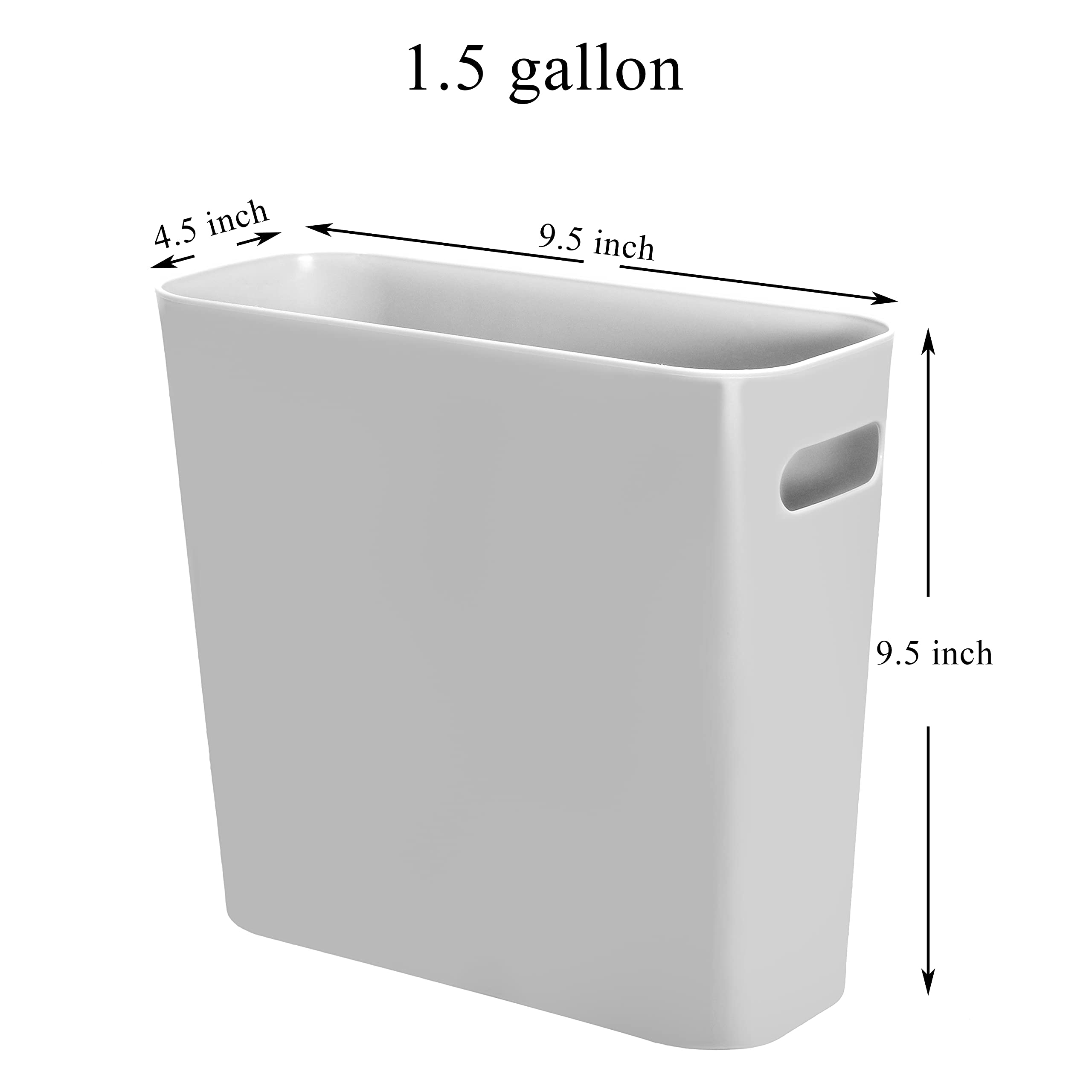 Youngever 5.5L Slim Trash Can, Re-usable 5.5L Plastic Garbage Container Bin, Small Trash Bin with Handles for Home Office, Living Room, Study Room