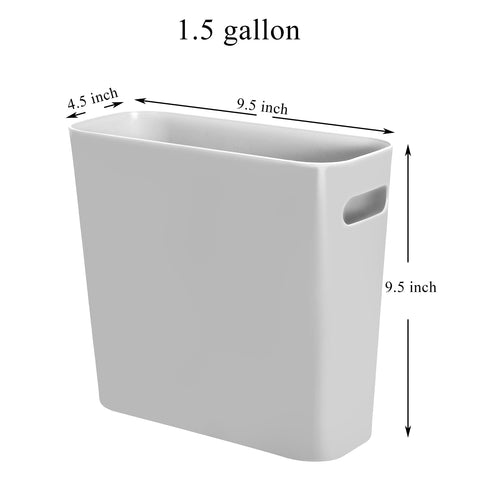 Youngever 5.5L Slim Trash Can, Re-usable 5.5L Plastic Garbage Container Bin, Small Trash Bin with Handles for Home Office, Living Room, Study Room