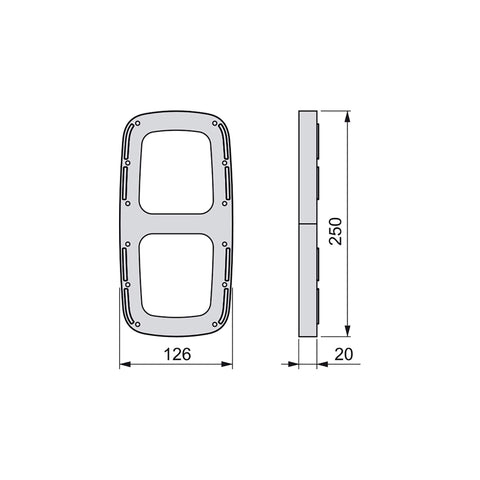 Emuca - Lateral assembly supplement for pull down hanging rail, Side supplement for pull down wardrobe rail lift, grey plastic, Set of 2