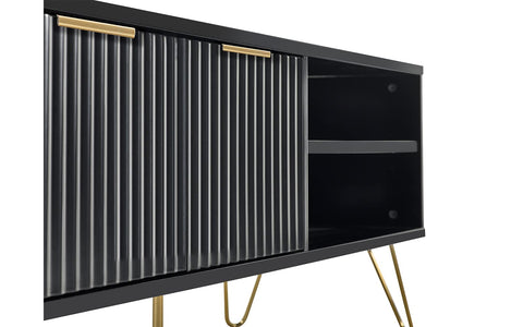 Julian Bowen Murano TV Unit for up to 65" TVs, Black - H50 x W150 x D40cm