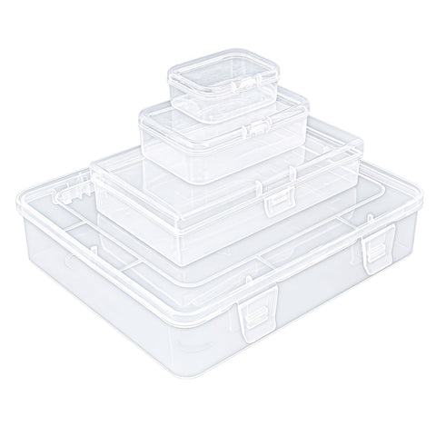 Goodma 7 Pieces Mixed Sizes Rectangular Clear Plastic Storage Box