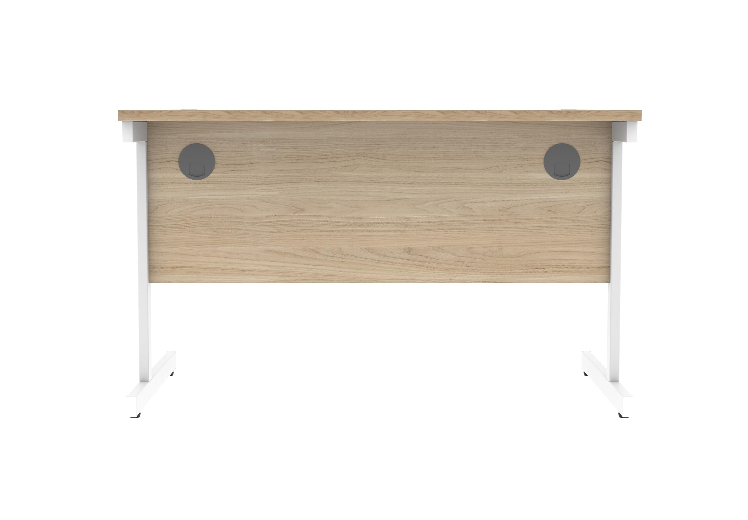 Office Hippo Essentials Rectangular Writing Computer Work Place, Home Office Desk with Cable Port Management, MFC, Canadian Oak, 120x80cm