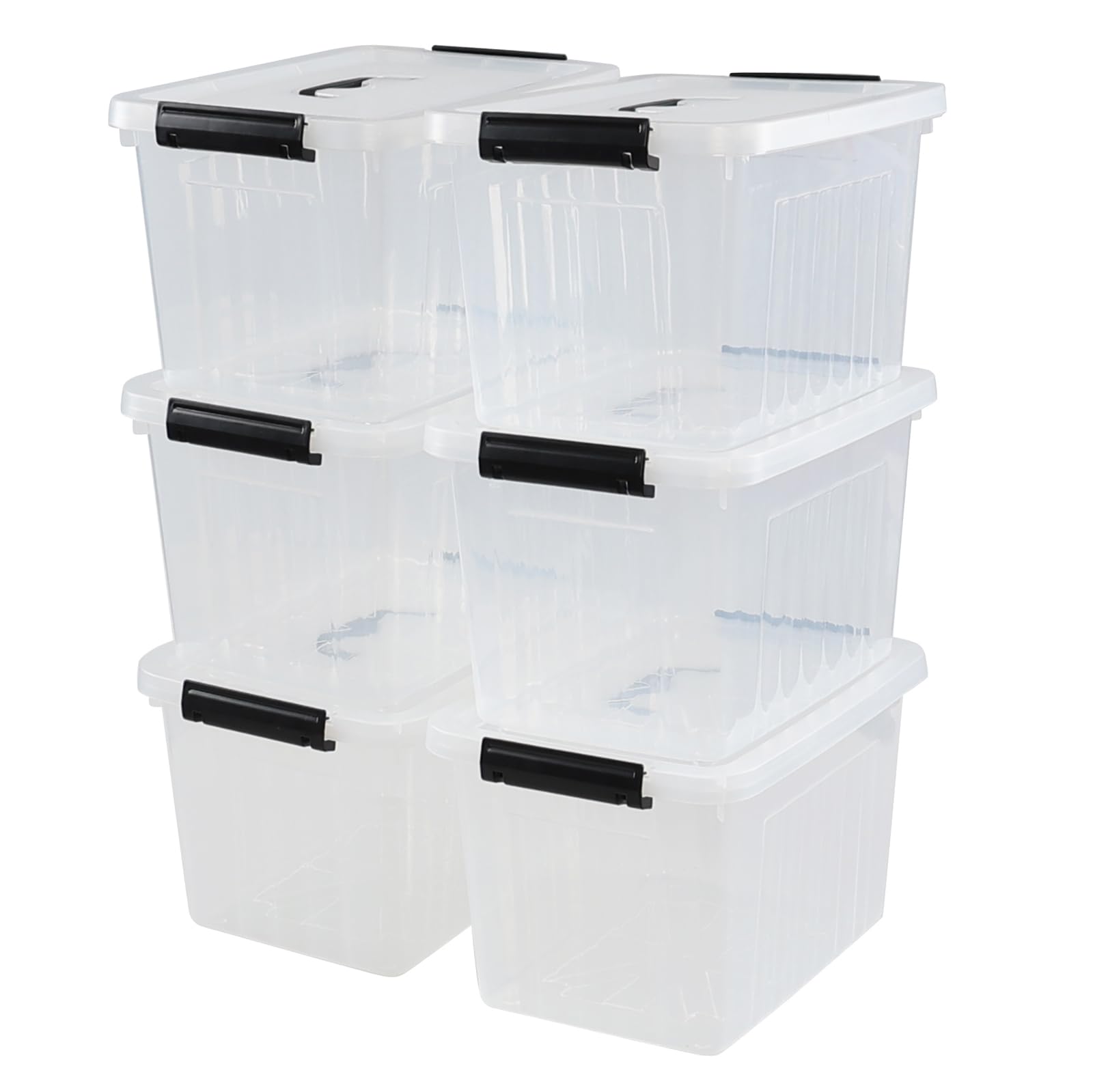 Afromy 12 Litre Storage Box with Handle and Lid, Set of 6 Storage Bin