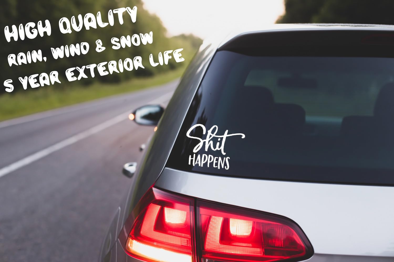 Sh*t Happens Bathroom Accessory - Funny Toilet Sticker - Car Bumper Sticker - Toilet Lid Decal - Bathroom Wall Art - Bathroom Sign