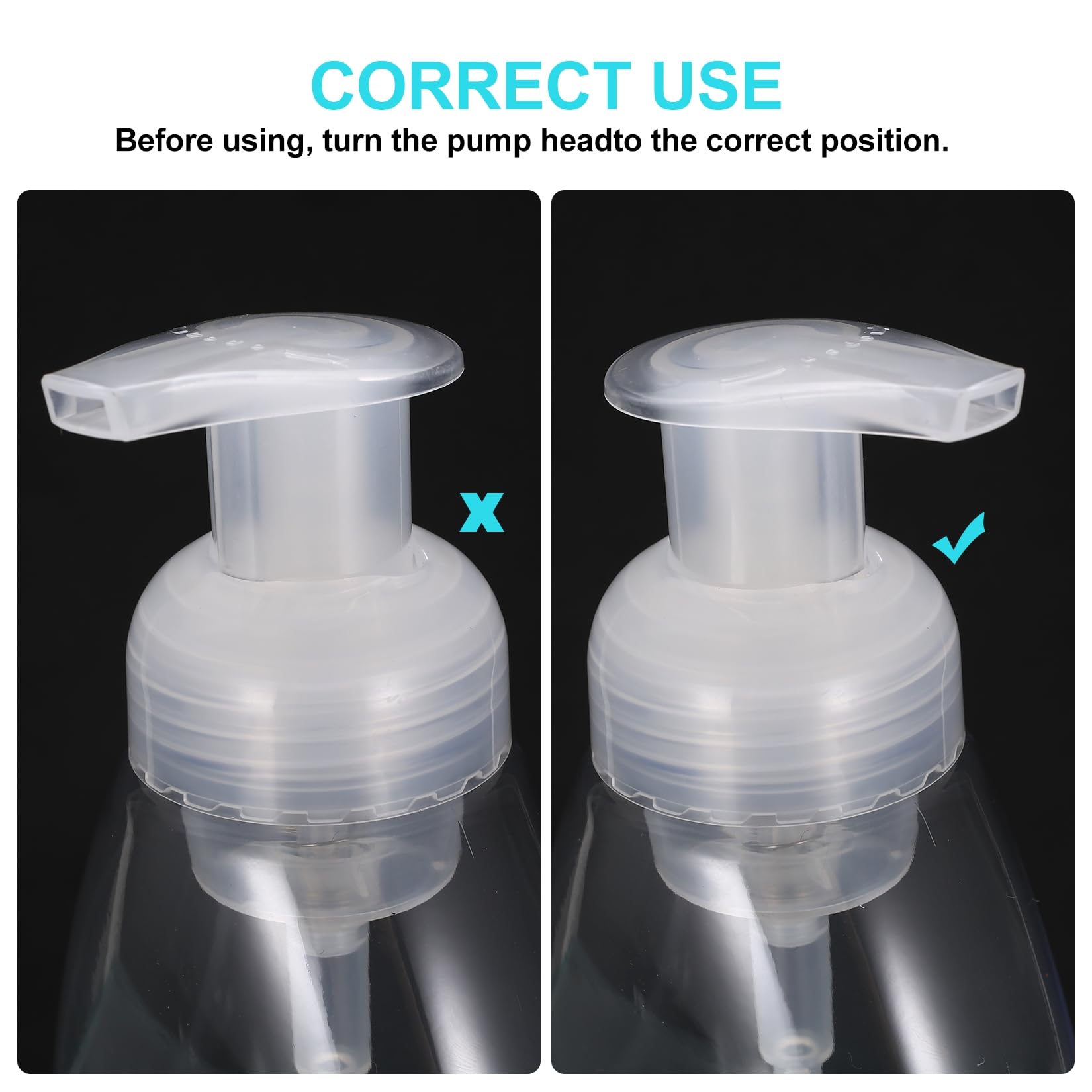 qxayxa 4-Pack 350 mL Foaming Soap Dispensers, Refillable Plastic Pumps